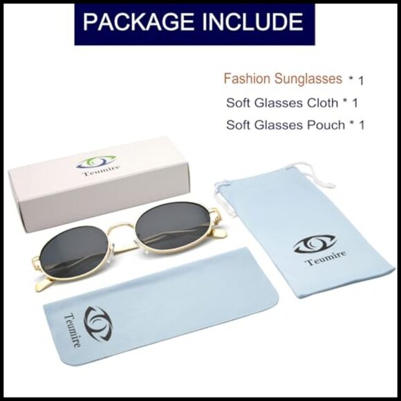 Metal Frame Retro Oval Sunglasses UV400 Protection Vintage Style